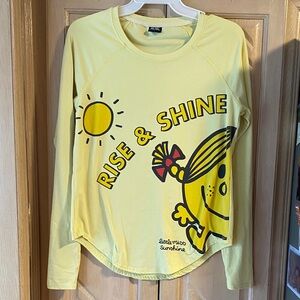Little Miss sunshine Yellow Graphic Long Sleeve Top size small